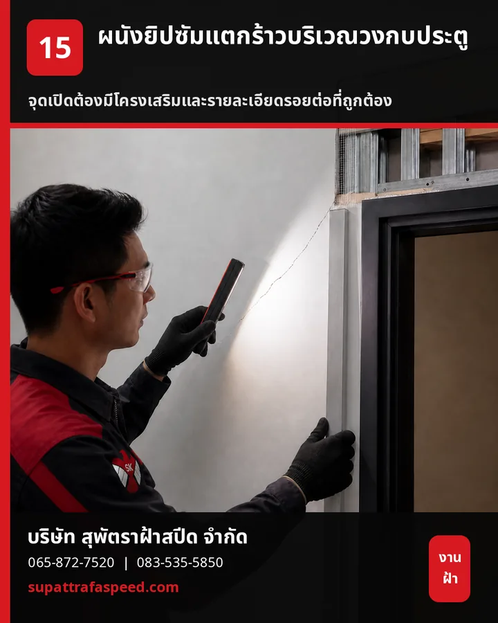 ภาพประกอบบทความ ผนังยิปซัมแตกร้าวบริเวณวงกบประตู เกิดจากอะไรและแก้อย่างไร